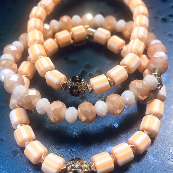 Erimish Bracelets Three Brand New Condition “Jungle Tropics” Stackable Stretch - Picture 6 of 6